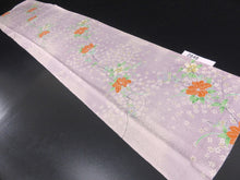 Load image into Gallery viewer, FF2646D Silk Kimono Fabric Vintage(1950-1980) Flower Purple 61.0x13.0in(155x33cm)
