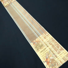 Load image into Gallery viewer, Fukuro Obi Light Brown Gold Crane Birds Peony Palace Silk BB214V3
