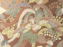Load image into Gallery viewer, Fukuro Obi Vintage(1950-1980) Gold Beige Chrysanthemum Houmongi Silk BB76W5

