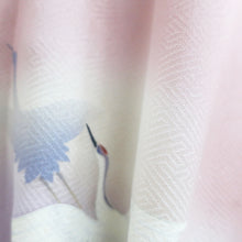 Load image into Gallery viewer, Kimono Pink Hand painted Crane Birds Silk #9088D3
