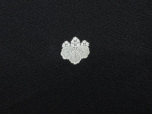 Kimono Black Paulownia Family crest Tall Silk #7730K1