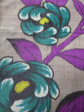 Load image into Gallery viewer, MKF#208 Silk Kimono Fabric Vintage(1920-1950) Meisen Flower Gray 56.3x13.8in(143x35cm)
