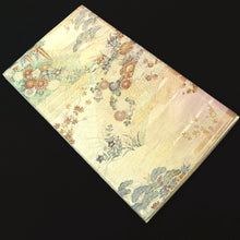 Load image into Gallery viewer, Fukuro Obi Gold Green Pink Peony Maple Leaf Chrysanthemum Silk BB215V3
