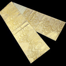 Load image into Gallery viewer, Fukuro Obi Vintage(1950-1980) Gold Whirlpool Silk BB190V1

