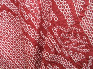 Haori Jacket Vintage(1950-1980) Red Full Shibori Branch Silk #7870L4