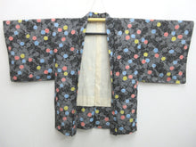 Load image into Gallery viewer, Haori Jacket Vintage(1950-1980) Black Chrysanthemum Silk #8001N1
