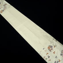 Load image into Gallery viewer, Fukuro Obi Silver Butterfly Peony Silk BB243V4
