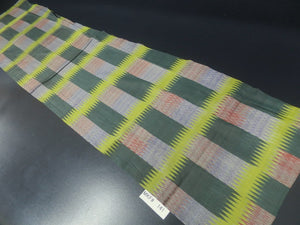 MKF#141 Silk Kimono Fabric Vintage(1920-1950) Meisen Green 54.3x13.0in(138x33cm)