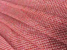 Load image into Gallery viewer, KK578A2 Silk Kimono Fabric Vintage(1950-1980) Shibori Red 74.8x11.8in(190x30cm)
