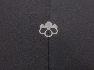 Haori Jacket Vintage(1950-1980) Black Gold Silver Glinting Cloud #134