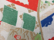 Load image into Gallery viewer, BCF#2658 Silk Tomesode Fabric Vintage(1920-1950) Gosho guruma Red 60cm (23.6in)
