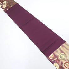 Load image into Gallery viewer, Fukuro Obi Vintage(1950-1980) Wine red Gold Bangasa Umbrella Silk BB179V1
