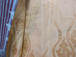 Haori Jacket Vintage(1920-1950) Light Blueish Gray Wine red Black Leaf Long Silk #7618H4