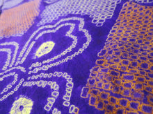 Load image into Gallery viewer, MBFd#51A Silk Kimono Fabric Vintage(1920-1950) Shibori Purple 59.1x14.2in(150x36cm)
