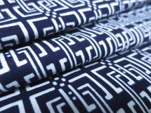 Load image into Gallery viewer, Cotton Bolt Fabric Vintage(1950-1980) Lattice Navy White 472.4x14.6in(1200x37cm) BB9023Y2
