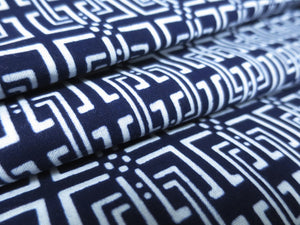 Cotton Bolt Fabric Vintage(1950-1980) Lattice Navy White 472.4x14.6in(1200x37cm) BB9023Y2