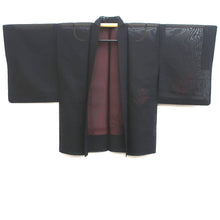 Load image into Gallery viewer, Haori Jacket Vintage(1950-1980) Black Wine red See-Through Grass Silk #9031D1
