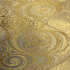 Fukuro Obi Vintage(1950-1980) Gold Whirlpool Silk BB190V1