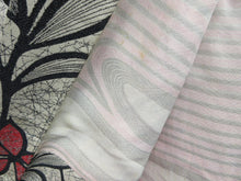 Load image into Gallery viewer, Haori Jacket Vintage(1950-1980) Cream white Black Flower Silk #8036N3
