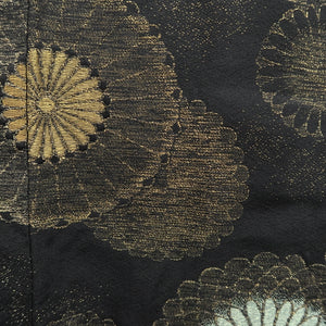 Haori Jacket Vintage(1950-1980) Black Chrysanthemum Silk #9572H3