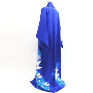 Kimono Blue Butterfly Peony Silk #9331F3