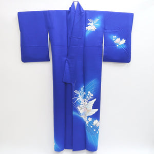 Kimono Blue Butterfly Peony Silk #9331F3