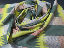 Load image into Gallery viewer, MKF#141 Silk Kimono Fabric Vintage(1920-1950) Meisen Green 54.3x13.0in(138x33cm)
