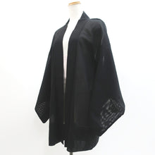 Load image into Gallery viewer, Haori Jacket Vintage(1950-1980) Black See-Through Bellflower Wave Silk #9194E1
