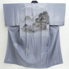 Load image into Gallery viewer, Men&#39;s Juban Blueish Gray Landscape Silk #9484G5
