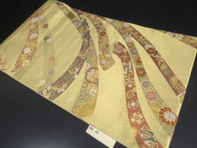 Load image into Gallery viewer, Fukuro Obi Gold Butterfly Chrysanthemum Silk BB98W6
