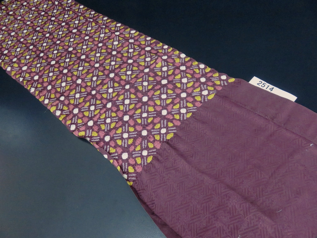 FF2514A Silk Kimono Fabric Vintage(1950-1980) Shibori Brown 37.4x11.8in(95x30cm)