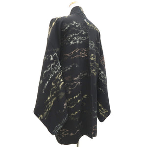 Haori Jacket Vintage(1950-1980) Black Gold Cloud Silk #9598H4