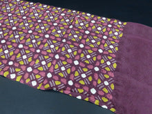 Load image into Gallery viewer, FF2514A Silk Kimono Fabric Vintage(1950-1980) Shibori Brown 37.4x11.8in(95x30cm)

