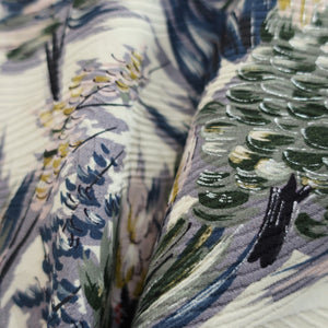 Haori Jacket Vintage(1950-1980) White Flower Silk #9078D2