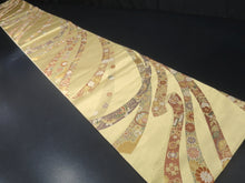 Load image into Gallery viewer, Fukuro Obi Gold Butterfly Chrysanthemum Silk BB98W6
