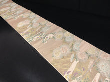 Load image into Gallery viewer, Fukuro Obi Vintage(1950-1980) Gold Chrysanthemum Silk BB118W7
