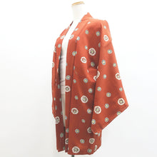 Load image into Gallery viewer, Haori Jacket Vintage(1920-1950) Light Brown Flower Rinzu Silk #9079D2
