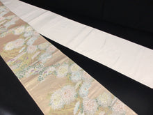 Load image into Gallery viewer, Fukuro Obi Vintage(1950-1980) Gold Chrysanthemum Silk BB118W7
