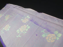 Load image into Gallery viewer, MKF#263 Silk Kimono Fabric Vintage(1920-1950) Flower Rinzu Purple 56.7x13.0in(144x33cm)
