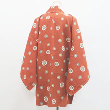 Load image into Gallery viewer, Haori Jacket Vintage(1920-1950) Light Brown Flower Rinzu Silk #9079D2

