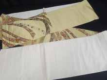 Load image into Gallery viewer, Fukuro Obi Gold Butterfly Chrysanthemum Silk BB98W6
