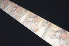 Load image into Gallery viewer, Fukuro Obi Gold Birds Butterfly Peony Silk BB153W9
