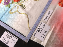 Load image into Gallery viewer, BCF#2828 Silk Kimono Fabric Vintage(1950-1980) Gradation Embroidery Flower Light Pink 180cm (70.9in)
