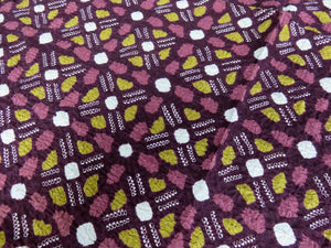 FF2514A Silk Kimono Fabric Vintage(1950-1980) Shibori Brown 37.4x11.8in(95x30cm)
