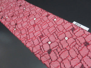 FF2515B Silk Kimono Fabric Vintage(1950-1980) Shibori Red 43.3x11.8in(110x30cm)