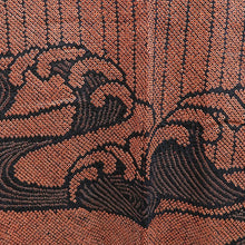 Load image into Gallery viewer, Haori Jacket Vintage(1950-1980) Black Vermillion Shibori Wave Silk #9563H3

