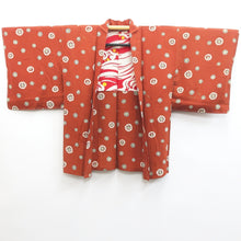 Load image into Gallery viewer, Haori Jacket Vintage(1920-1950) Light Brown Flower Rinzu Silk #9079D2
