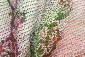 Haori Jacket Vintage(1950-1980) Green Pink Full Shibori Plum blossom Silk #8332C4