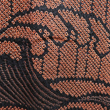 Load image into Gallery viewer, Haori Jacket Vintage(1950-1980) Black Vermillion Shibori Wave Silk #9563H3
