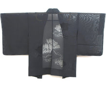 Load image into Gallery viewer, Haori Jacket Vintage(1950-1980) Black See-Through Folding Fan Bamboo Silk #9032D1
